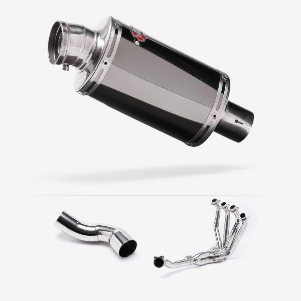 Lextek OP15 Dark Tint Stainless Exhaust System 200mm for Kawasaki Z900 (20-23)