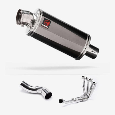 Lextek OP16 Dark Tint Stainless Exhaust System 250mm for Kawasaki Z900 (20-23)