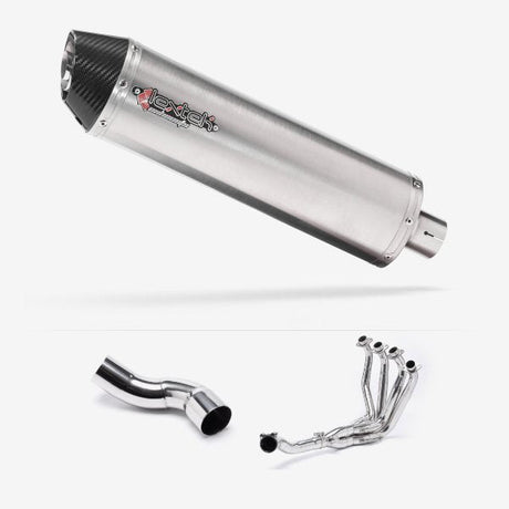 Lextek RP1 Gloss S/Steel Oval Exhaust System 400mm for Kawasaki Z900 (20-23)