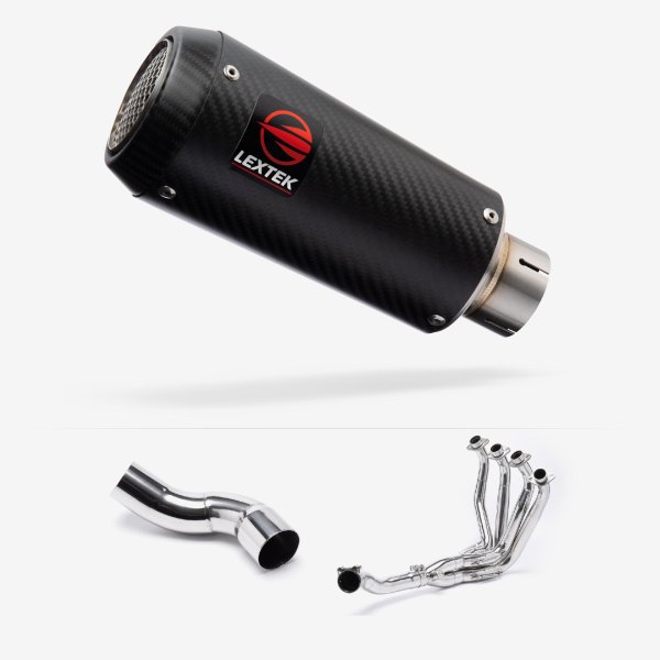 Lextek CP9C Full Carbon Exhaust System 180mm for Kawasaki Z900 (20-23)