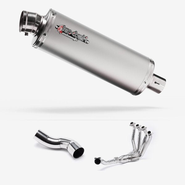 Lextek OP1 Matt S/Steel Exhaust System 350mm for Kawasaki Z900 (20-23)