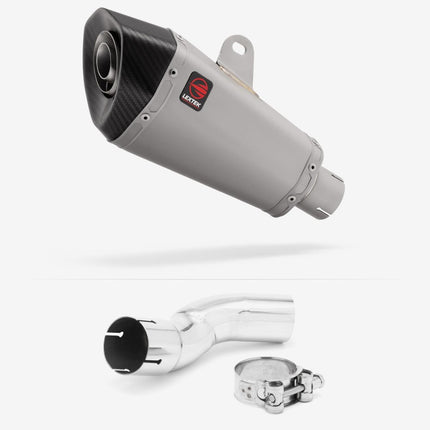 Lextek Matt Stainless Steel XP10 210mm Exhaust with Link Pipe for Kawasaki Z H2 (20-23)