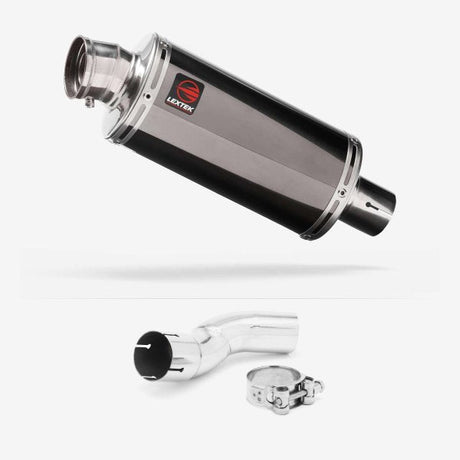Lextek OP16 Dark Tint Stainless Exhaust 250mm with Link Pipe for Kawasaki Z H2 (20-23)
