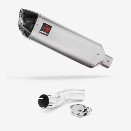Lextek VP1 Matt S/Steel Exhaust 300mm with Link Pipe for Kawasaki Z H2 (20-23)