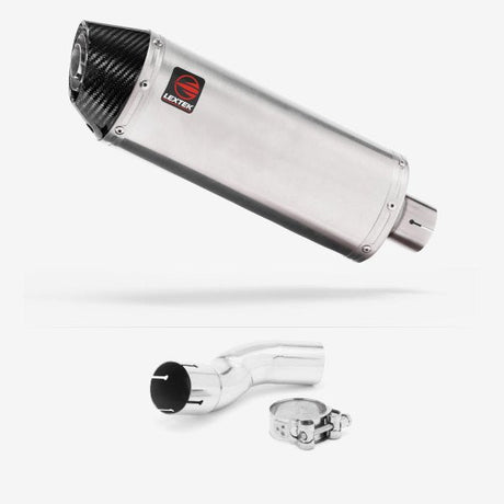 Lextek RP2 Gloss S/Steel Oval Exhaust 300mm with Link Pipe for Kawasaki Z H2 (20-23)