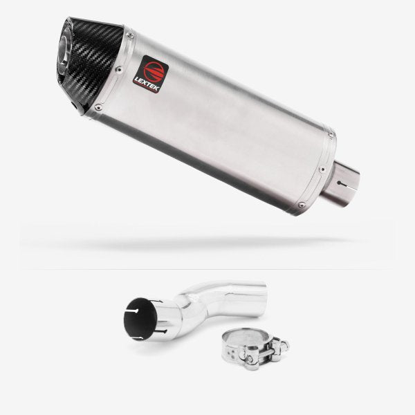 Lextek RP2 Gloss S/Steel Oval Exhaust 300mm with Link Pipe for Kawasaki Z H2 (20-23)