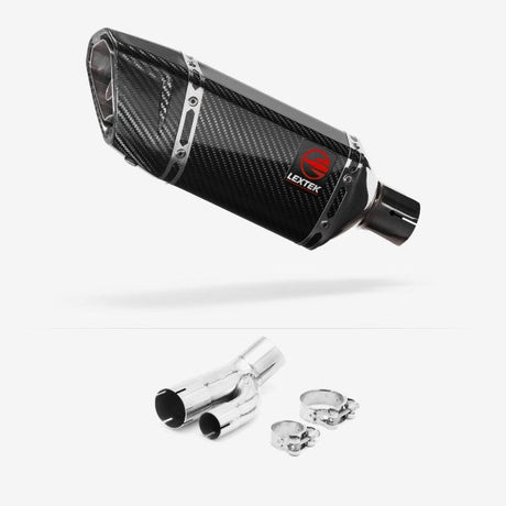 Lextek SP11C Gloss Carbon Fibre Exhaust 200mm with Link Pipe for BMW S1000R 2017-2020