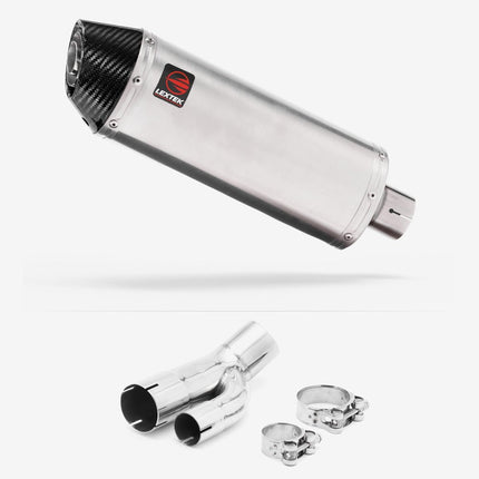 Lextek Brushed Stainless Steel RP2 300mm Exhaust with Link Pipe for BMW S1000R 2017-2020