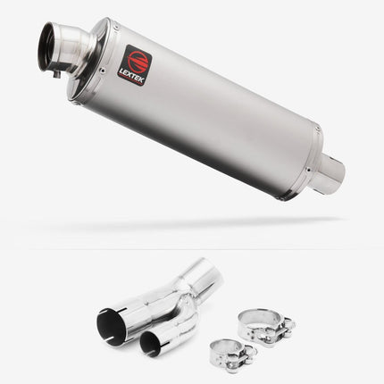 Lextek Matt Stainless Steel OP1 350mm Exhaust with Link Pipe for BMW S1000R 2017-2020