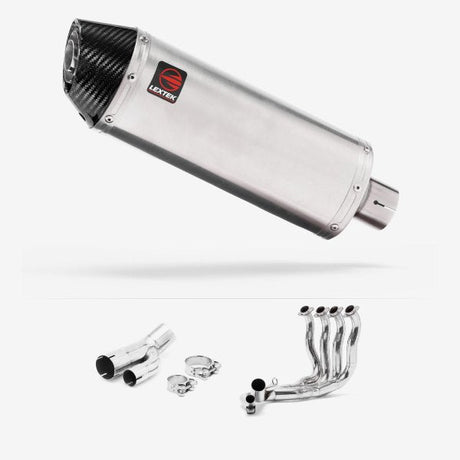 Lextek RP2 Gloss S/Steel Oval Exhaust System 300mm for BMW S1000R 2017-2020