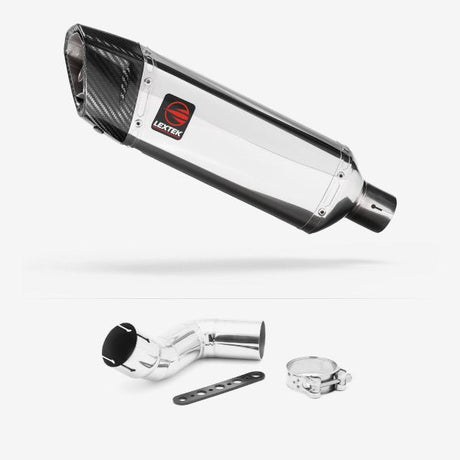 Lextek SP4 Polished Stainless Steel Exhaust 300mm with Link Pipe for Kawasaki Ninja 1000SX (20- )