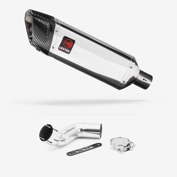 Lextek SP4 Polished Stainless Steel Exhaust 300mm with Link Pipe for Kawasaki Ninja 1000SX (20- )