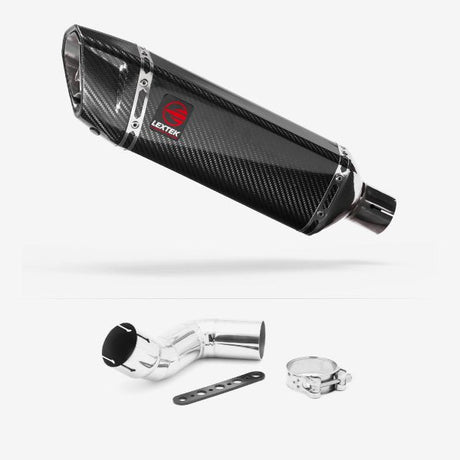 Lextek SP9C Gloss Carbon Fibre Exhaust 300mm with Link Pipe for Kawasaki Ninja 1000SX (20- )