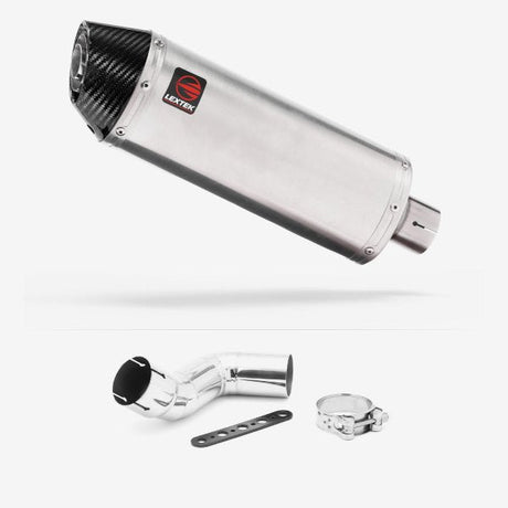 Lextek RP2 Gloss S/Steel Oval Exhaust 300mm with Link Pipe for Kawasaki Ninja 1000SX (20- )
