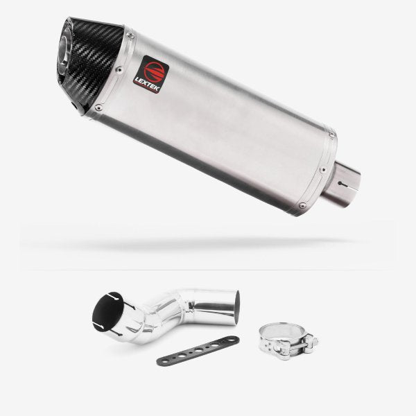 Lextek RP2 Gloss S/Steel Oval Exhaust 300mm with Link Pipe for Kawasaki Ninja 1000SX (20- )