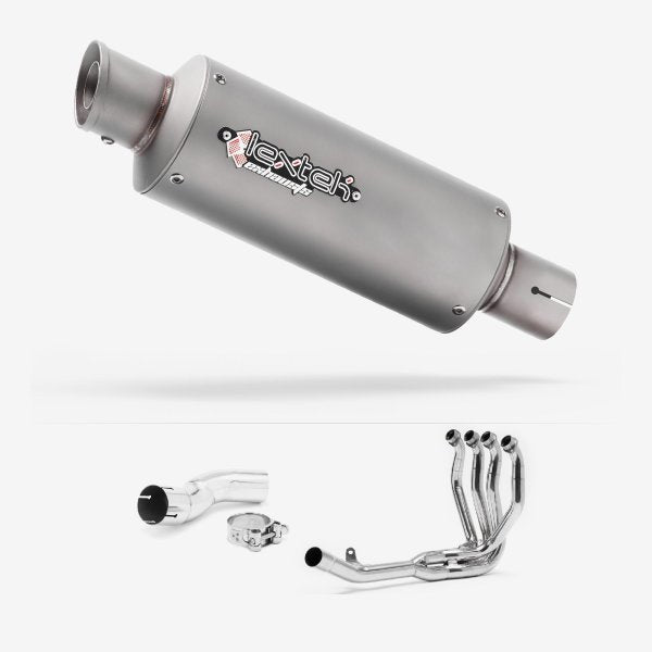 Lextek GP1 Matt S/Steel GP Stubby Exhaust System 240mm for Kawasaki Z H2 (20-23)