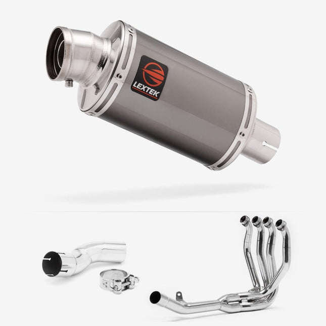 Lextek Smoked Stainless Steel OP15 200mm Exhaust System for Kawasaki Z H2 (20-24)