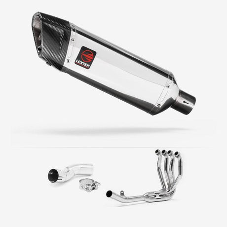 Lextek SP4 Polished Stainless Steel Exhaust System 300mm for Kawasaki Z H2 (20-23)