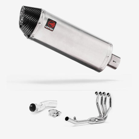 Lextek RP2 Gloss S/Steel Oval Exhaust System 300mm for Kawasaki Z H2 (20-23)