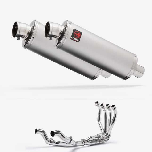Lextek Matt Stainless Steel OP1 350mm Twin Exhaust System for Kawasaki Ninja 1000SX 20-