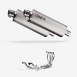 Lextek OP1 Matt S/Steel Twin Exhaust System 350mm for Kawasaki Ninja 1000SX 20-