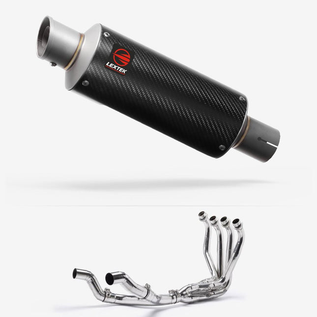 Lextek Carbon Fibre GP8C 240mm Twin Exhaust System for Kawasaki Ninja 1000SX 20-
