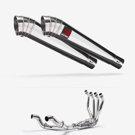 Lextek Polished Stainless Steel MP4 300mm Twin Exhaust System for Kawasaki Ninja 1000SX 20-