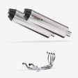 Lextek RP1 Gloss S/Steel Oval Twin Exhaust System 400mm Twin for Kawasaki Ninja 1000SX 20-