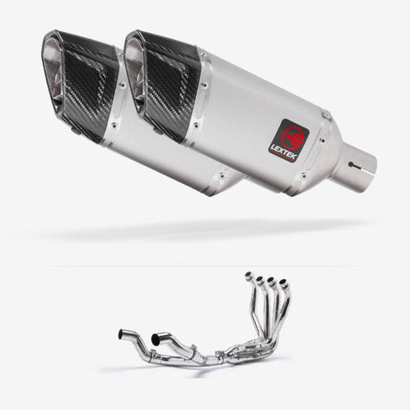 Lextek SP5 Matt Stainless Steel Twin xhaust System 200mm for Kawasaki Ninja 1000SX 20-