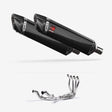 Lextek SP7C Gloss Carbon Fibre Twin Exhaust System 400mm for Kawasaki Ninja 1000SX 20-