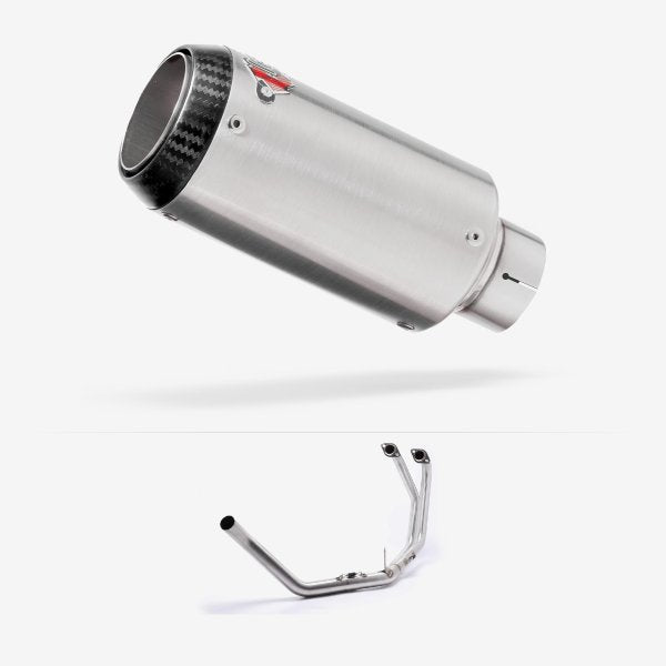 Lextek CP1 Matt S/Steel Carbon Tip Exhaust System 150mm for Honda CB500 (93-03)