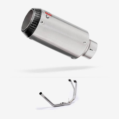 Lextek CP1 Matt S/Steel Carbon Tip Exhaust System 150mm for Honda CB500 (93-03)