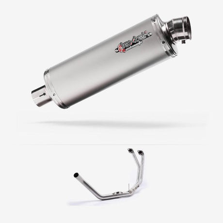 Lextek OP1L Matt S/Steel Oval Exhaust System 350mm for Honda CB500 (93-03)