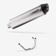 Lextek RP1 Gloss S/Steel Oval Exhaust System 400mm for Honda CB500 (93-03)