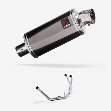 Lextek OP16L Dark Tint Stainless Exhaust System 250mm for Honda CB500 (93-03)