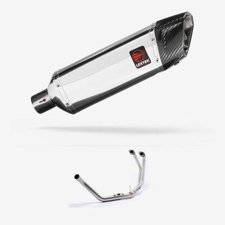 Lextek SP4 Polished Stainless Steel Exhaust System 300mm for Honda CB500 (93-03)