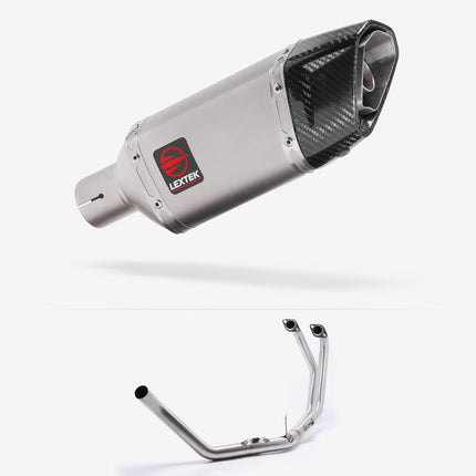 Lextek Matt Stainless Steel SP5 200mm Left Hand Racing Exhaust System for Honda CB500 (93-03)