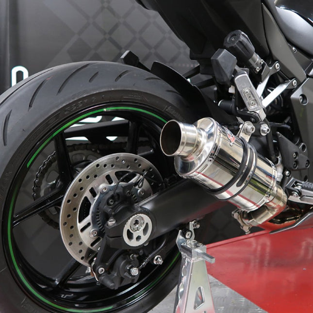 Lextek Smoked Stainless Steel OP15 200mm Exhaust System for Kawasaki Ninja 1000SX (20- )