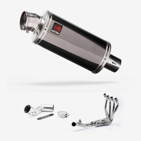 Lextek OP16 Dark Tint Stainless Exhaust System 250mm for Kawasaki Ninja 1000SX (20- )