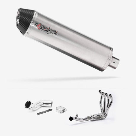 Lextek RP1 Gloss S/Steel Oval Exhaust System 400mm for Kawasaki Ninja 1000SX (20- )