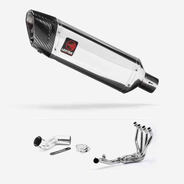Lextek SP4 Polished Stainless Steel Exhaust System 300mm for Kawasaki Ninja 1000SX (20- )