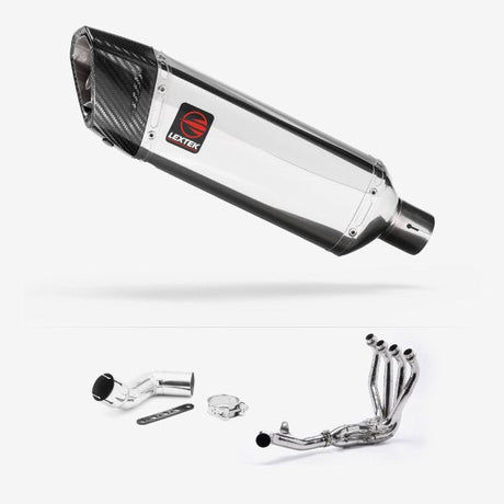 Lextek SP4 Polished Stainless Steel Exhaust System 300mm for Kawasaki Ninja 1000SX (20- )