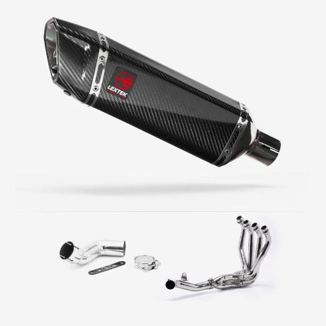 Lextek SP9C Gloss Carbon Fibre Exhaust System 300mm for Kawasaki Ninja 1000SX (20- )
