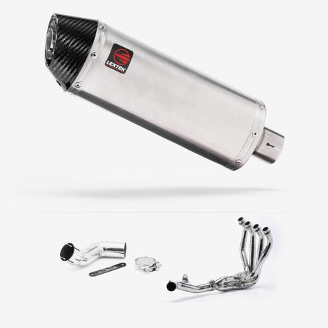 Lextek RP2 Gloss S/Steel Oval Exhaust System 300mm for Kawasaki Ninja 1000SX (20- )