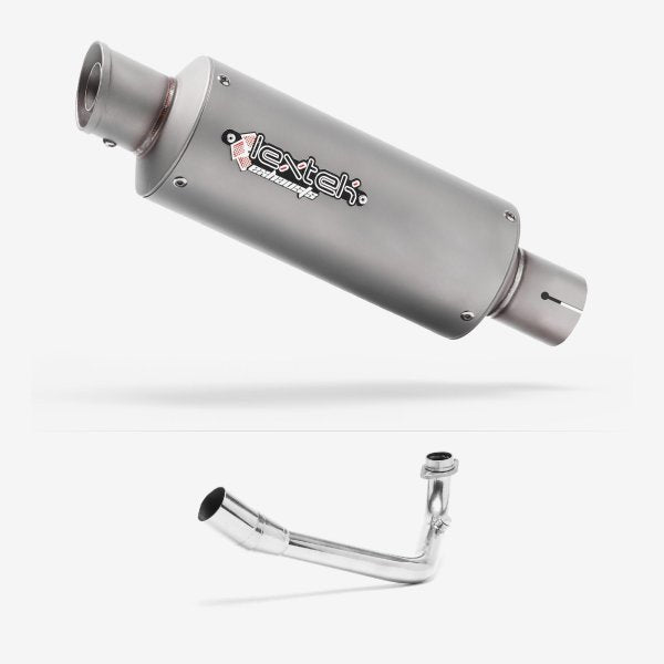 Lextek GP1 Matt S/Steel GP Stubby Exhaust System 240mm for Lexmoto Pegasus 300