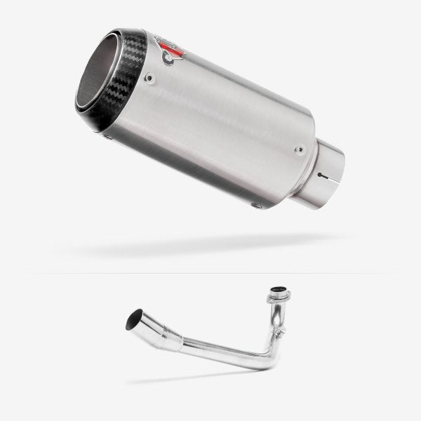 Lextek CP1 Matt S/Steel Carbon Tip Exhaust System 150mm for Lexmoto Pegasus 300