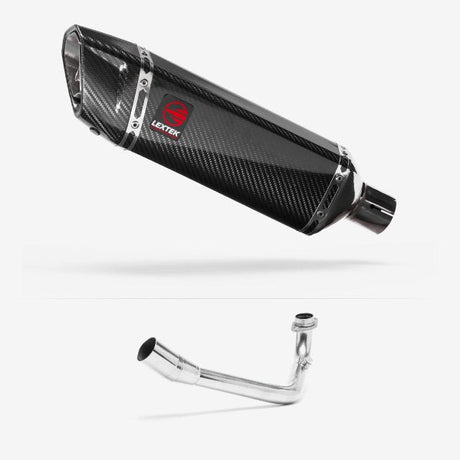 Lextek SP9C Gloss Carbon Fibre Exhaust System 300mm for Lexmoto Pegasus 300