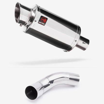 Lextek Stainless Steel YP4 Stubby Exhaust 200mm with Link Pipe for Kawasaki Z900 (20-23)