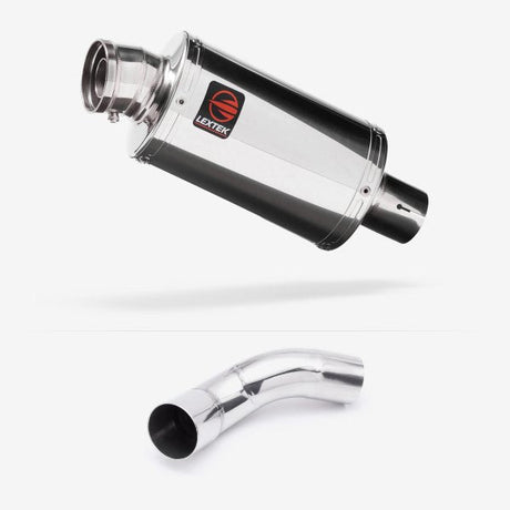 Lextek OP4 Polished S/Steel Exhaust 200mm with Link Pipe for Kawasaki Z900 (20-23)