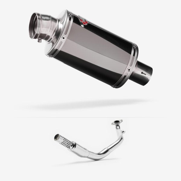 Lextek OP15 Dark Tint Stainless Exhaust System 200mm for Lexmoto Enigma 125